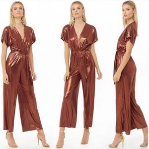 FOREVER21 Metallic Copper Jumpsuit